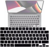 Lunso Geschikt voor MacBook Air 13 (M2/M3) / Air 15 (M2/M3) / Pro 14 / Pro 16 (M1/M2) - Keyboard Cover (EU) QWERTY indeling - Zwart