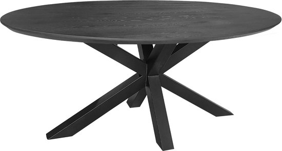 Ovale tafel – metalen onderstel – zwart