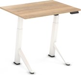 Worktrainer - YDesk - Klein zit sta bureau - Elektrisch - Memory display - 100x80   cm - Wit/Natuur eiken