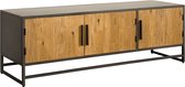 Tower living | felino tv meubel met 3 deurtjes | teakhout (gerecycled) | bruin | 160 x 45 x 53 (h) cm