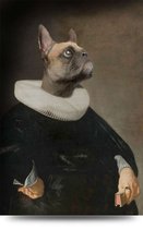 Maison de France - Glas Hondenportret bulldog heer - plexiglas - 60 x 90 cm