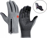 Luxe Winter Handschoenen Met Touch Tip Gloves - Fietshandschoenen Touchscreen Gloves - Voor Fiets/Scooter/Sporten/Wandelen - Winddicht Met Heerlijk Warme Fleece Voering -  Winterha