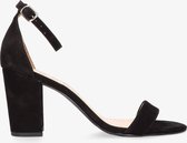 Tango | Lucia 1-a black nubuck mule ankle strap - covered heel/sole | Maat: 38