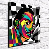 Pop Art Salvador Dali Acrylglas XL - 100 x 100 cm op 10 mm dik Acrylaat glas + Inox Spacers / RVS afstandhouders - Popart Wanddecoratie