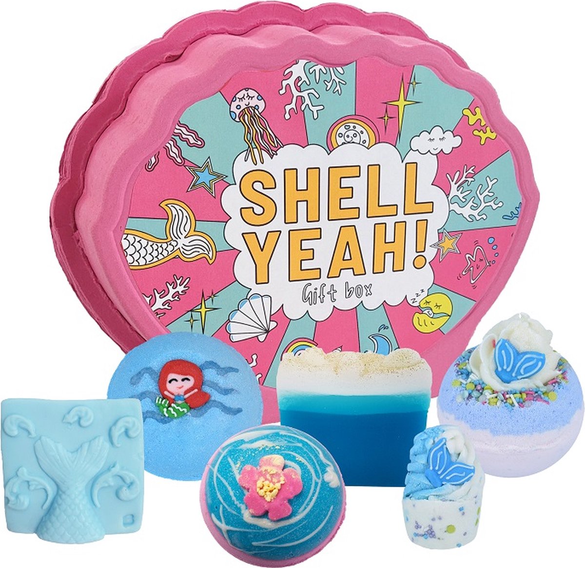 Bomb Cosmetics Shell Yeah! Giftpack Bath Blaster Bruisbal- Cadeauverpakking met bad verzorgingsproducten