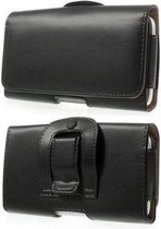 Telestore - Leren flip tasje hoesje + clip broekclip - riem hoesje - broek clip - Hoesje voor op het werk - Samsung Galaxy S22 Ultra