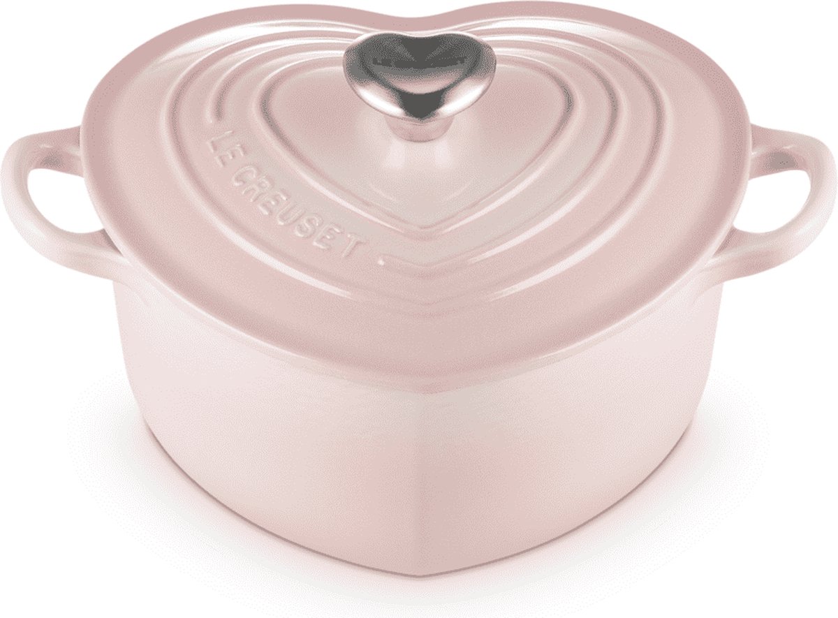 Le Creuset - Braadpan - Hart - in Geëmailleerd Gietijzer - met RVS Hartjesknop