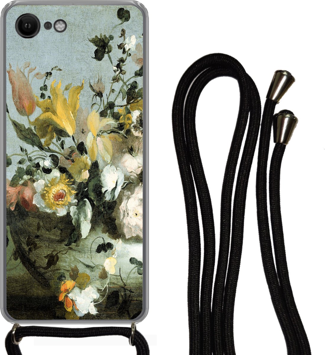 Telefoonkoord - Telefoonketting - Telefoonhoesje Geschikt voor iPhone 7 - Bloemen - Oude meesters - Barok - Siliconen - Crossbody - Telefoonhoesje met koord Telefoonhoesje