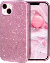 iPhone 13 Hoesje Glitter Roze - Apple iPhone 13 Hoesje Glitter Roze - iPhone 13 Glitter Roze Hoesje - Glitter Back Cover