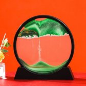 Artick Bewegende Zandkunst - 3D Landschap - Decoratie In Glas - Sand Art - Cirkel - 18 cm - Groen