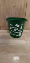 Emmer - Tekst - 5 liter - Groen - Met water & sop lost mama alles op - Kado - Moederdag