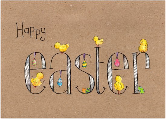 Paaskaarten | Set van 10 | Happy Easter | Illu-Straver