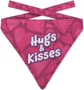 PLENTY GIFTS BANDANA HOND HUGS & KISSES ROZE