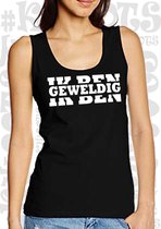 IK BEN GEWELDIG dames tanktop - Zwart - Maat XL - dameshemd - mouwloos - grappige teksten - leuke tanktops | hemd - humor - quotes - kwoots - kado - cadeau - Arrogant