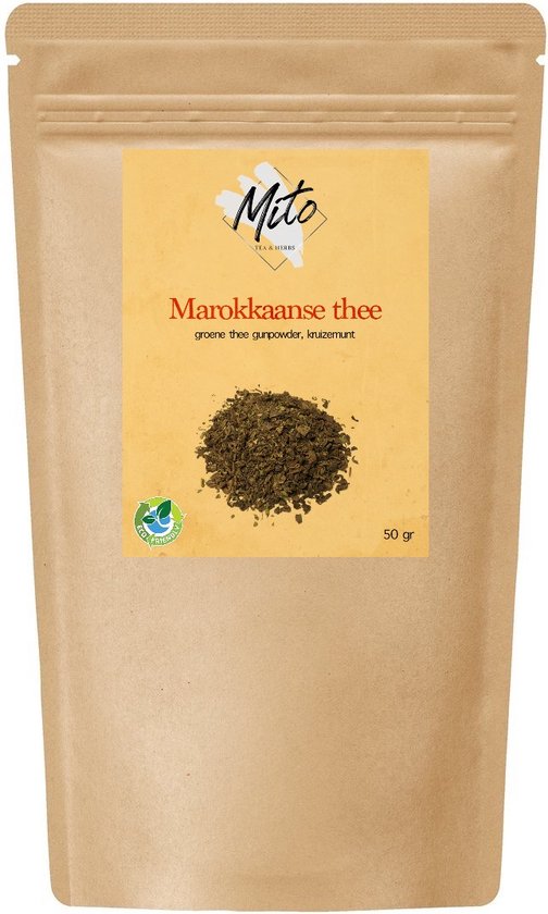 Mito Tea - Losse Thee - Marokkaanse Thee - Groene thee -Gunpowder - Kruizemunt - Muntthee Heerlijk Fris