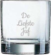 Gegraveerde Whiskeyglas 38cl De Liefste Juf