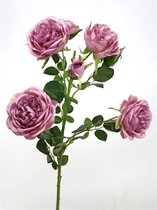 2x Dark pink rose Branch 73cm