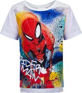 Marvel Spiderman Shirt - Korte mouw - Wit - Maat 104 (4 jaar)