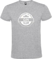 Grijs  T shirt met  " Member of the Gin club "print Wit size M