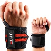 2 Stuks Wrist Wraps - Polsbrace - Polsbandage - Krachtraining - Polsbescherming - Fitness & Crossfit - Rood