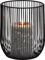 Atmosphera - Metalen kandelaar - Lantaarn - Windlicht - Tafellamp - Zwart