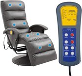Massagestoel - Zinaps Massage Chair, Electric Relaxing Chair, Tv-stoel, Liggend Functie, Massage Stoel met warmte-functie, Liggend stoel, Grijs kunstleer (WK 02128)