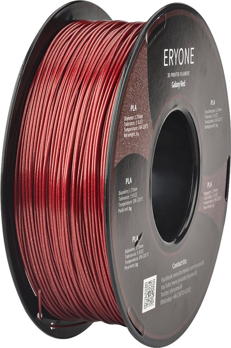 Eryone - Duo soie - Rouge + Blue + Vert - Filament PLA - 1Kg 1,75mm - Pour  imprimante