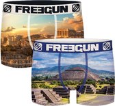 Freegun boxershorts microvezel | 2-pack heren boxershorts | MAAT L | Duo Tempels