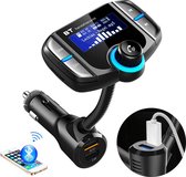LuxeBass FM Transmitter Bluetooth met scherm - Autolader USB opladers - Handsfree bellen - MP3 - Bluetooth Carkit -  Muziek luisteren - Quick Phone Charge 3.0
