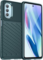 Motorola Moto G51 Hoesje TPU Thunder Design Back Cover Groen