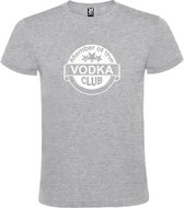 Grijs  T shirt met  " Member of the Vodka club "print Wit size XS