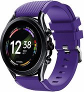 Siliconen Smartwatch bandje - Geschikt voor  Fossil Gen 6 - 44mm siliconen bandje - paars - Strap-it Horlogeband / Polsband / Armband