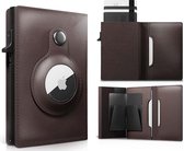 Nue Luxe AirTag Smart Portemonnee - AirTag Wallet - AirTag Apple - Pasjeshouder - Pasjeshouder Mannen - Portemonnee Heren - rfid pasjeshouder - 100% Leer - Biljetten - Donker Bruin