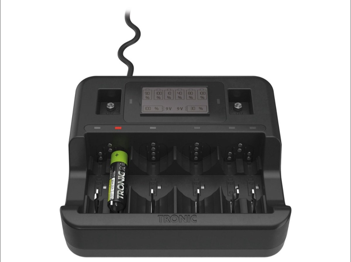 Chargeur Piles Intelligent 12 Slots - Pour AA/AAA Rechargeables - USB-C, Charge Rapide 2h - Indicateur LED