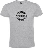 Grijs t-shirt met " Special Limited Edition " print Zwart size M