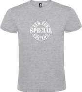 Grijs t-shirt met " Special Limited Edition " print Goud size XXXXL