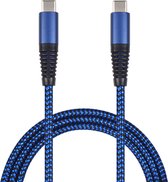 2GO USB-oplaadkabel - blauw - 100cm USB Type-C naar USB Type-C