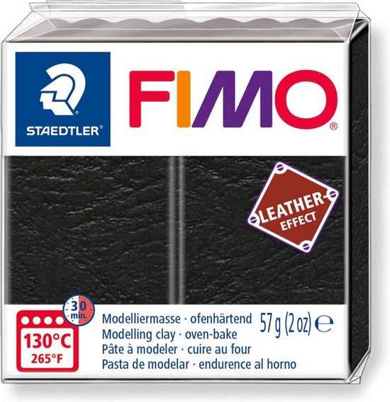 Fimo Effect leather 57 g zwart 8010-909
