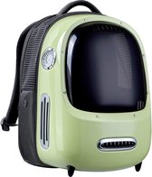 PETKIT Reisrugzak voor honden en katten, ingebouwde ventilator en LED-licht voor ruime ventilatie en laag gewicht. Outdoor rugzak (groen)