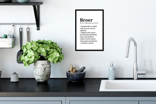 Affiche avec cadre Grand frère - Ami - Design - 20x30 cm