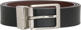 DD Exclusive Draaibare Leren Unisex Riem - Reversible Belt - Dames en Heren - Echt Leer - Zwart en Cognac - Lengte totaal 120 cm / Riemmaat 105