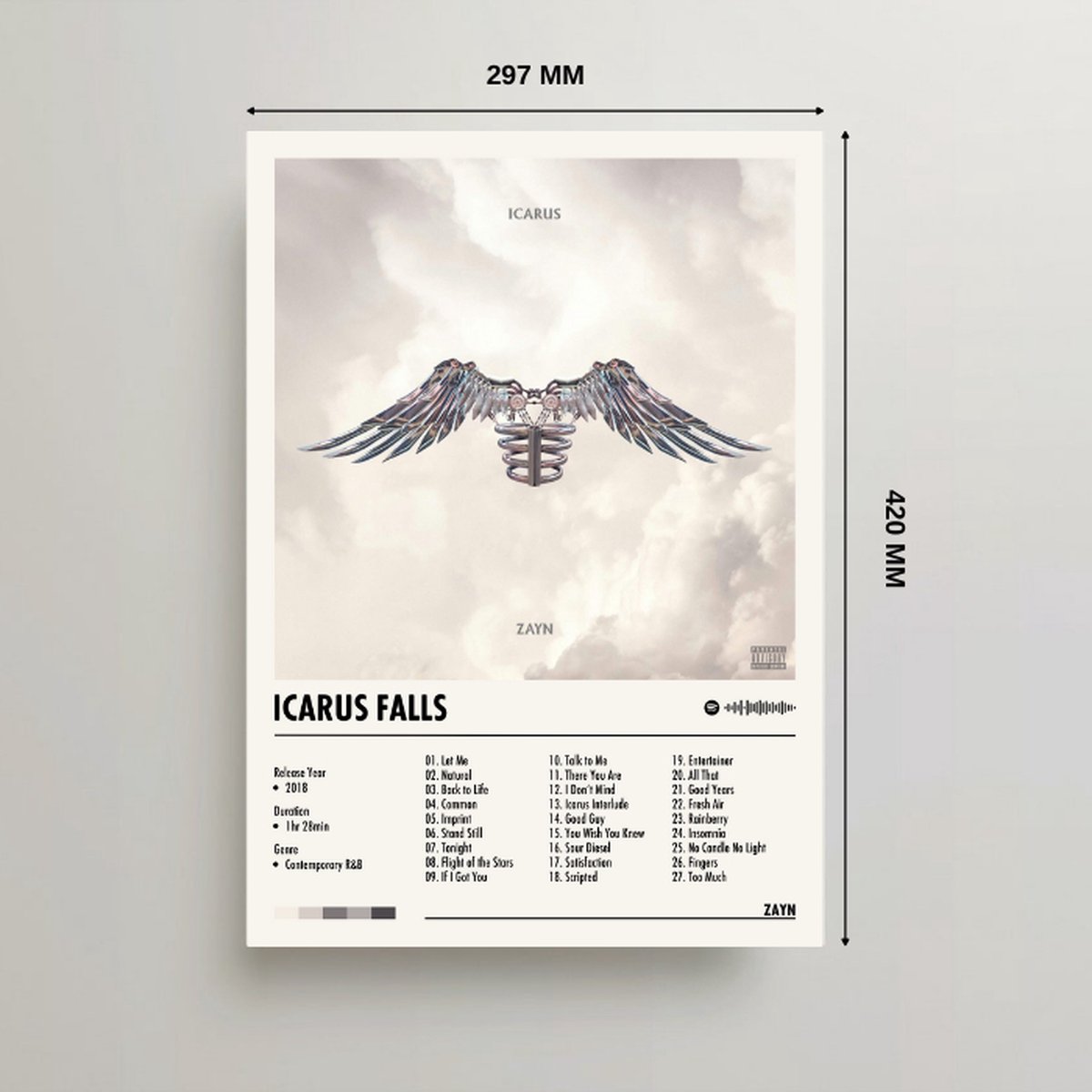 Zayn Poster Icarus Falls Album Cover Poster Zayn Malik Lp A3 Zayn Malik Merch Bol