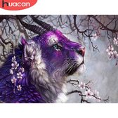 Diamond Painting Volwassenen - 40 x 50 cm – Tijger - Fantasie - Full Painting - Kado - Moederdag - Kerst - Cadeau - Verjaardag - Vaderdag - Vierkante Steentjes - Volledig - Hobby e