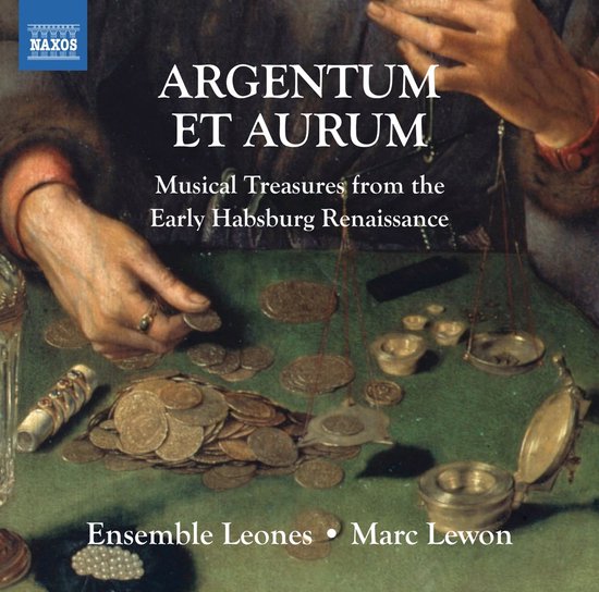 Een schilderij van handen die munten tellen met een weegschaal, ter illustratie van het album Argentum et Aurum.