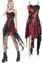 Dark in Love Korte jurk -L/XL- Punk rock irregular net dye Zwart