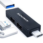 Sounix USB-C naar HDMI - 4K@60Hz HDMI - USB C Hub - USB 3.0 (5Gbps) - USB-C Opladen (tot 100W) - 3in1 Adapter - Aluminium
