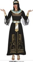 Guirca - Egypte Kostuum - Hatsjepsoet Koninklijke Vrouw Van Egypte Kostuum - zwart,goud - Maat 38-40 - Carnavalskleding - Verkleedkleding