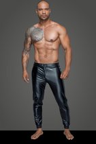 Trendy Zwarte Lange Broek van Powerwetlook - PVC voor mannen, Maat M