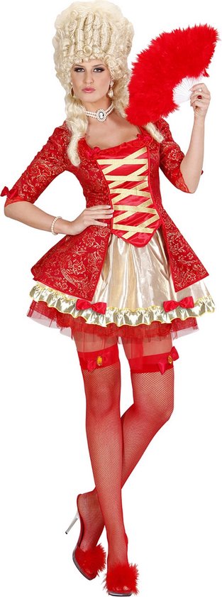 Widmann - Middeleeuwen & Renaissance Kostuum - Koningin Barok Rood Miss Mozart Kostuum Vrouw - Rood - Small - Carnavalskleding - Verkleedkleding