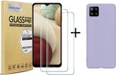 2 Stuks - Geschikt voor Samsung Galaxy A12 Screenprotector - incl. Gratis Hoesje -  Glas Gehard - Tempered Glas Screenprotector  - Screen Cover - Ook compatibel Samsung Galaxy A42